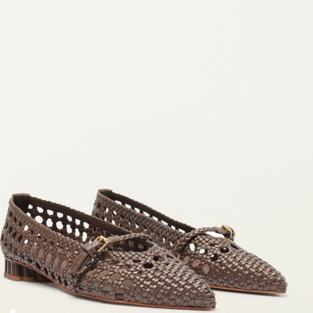 NIB Farm Rio Brown Woven Mary Jane Ballerina Size 6.5